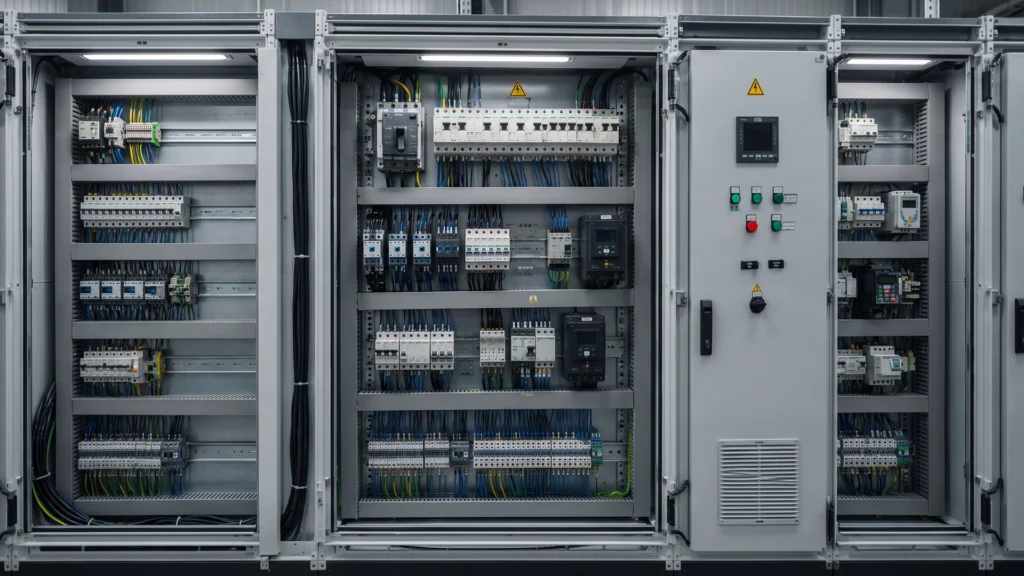 Armari i quadre general de protecció i distribució elèctrica industrial.